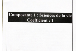 Sciences de la vie Coefficient : 1